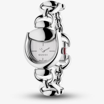 Gucci Ladies Horsebit Silver Dial Chain Bracelet Watch YA168503