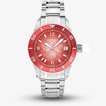 Montblanc Mens Limited Edition Iced Sea Zero Oxygen Red Dial Watch 135762
