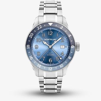 Montblanc Mens 1858 GMT Zero Oxygen Blue Dial Watch 136523