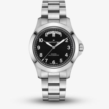 Hamilton Mens Khaki Field King Day-Date Black Dial Bracelet Watch H64475131