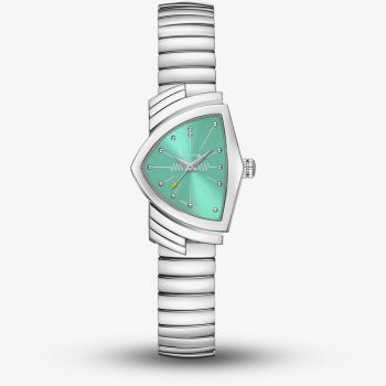 Hamilton Ladies Ventura S Quartz Turquoise Dial Bracelet Watch H24211142