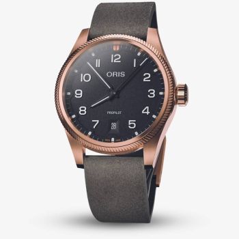 Oris Mens ProPilot Bronze Leather Strap Watch 01 733 7805 3164-07 6 2022BRLC