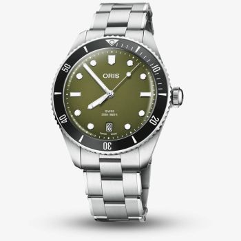 Oris Mens Divers Date Green Dial Bracelet Watch  01 733 7795 4057-Set