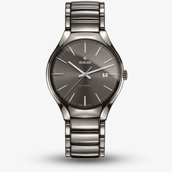 Rado Mens True Automatic Grey Ceramic Bracelet Watch R27057102 