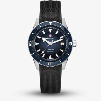 Rado Captain Cook Blue Dial Black Rubber Strap Watch R32223229