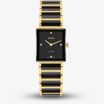 Rado Unisex Integral Diamonds Black &amp; Gold Bracelet Watch R20252702