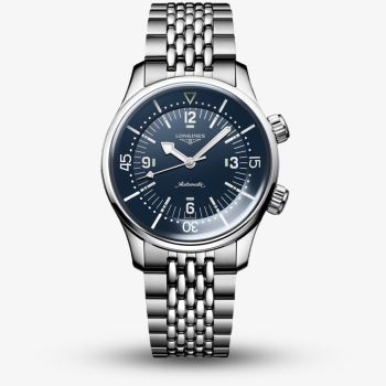 Longines Mens Legend Diver Blue Dial Stainless Steel Bracelet Watch L3.764.4.90.7