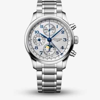 Longines Mens Master Collection Chronograph Moonphase Silver Dial Bracelet Watch L2.962.4.73.6