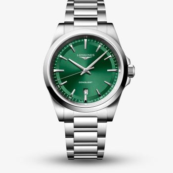 Longines Mens Conquest Mint Green Dial Stainless Steel Bracelet L3.860.4.09.6