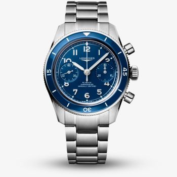 Longines Mens Spirit Pilot Flyback Blue Dial Bracelet Watch L3.721.4.93.6