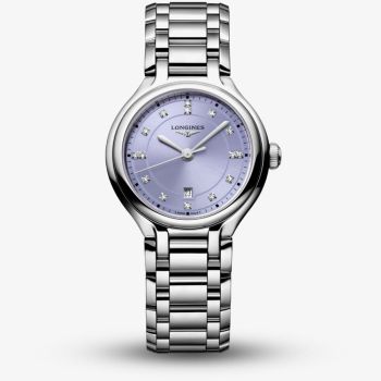 Longines Ladies Primaluna Purple Dial Diamond Set Watch L8.142.4.07.6