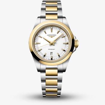 Longines Ladies Conquest White Dial Two-Tone Stainless Steel Bracelet Watch L3.350.3.12.7