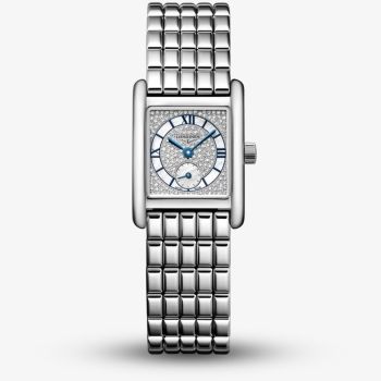 Longines Ladies Mini Dolcevita Silver Diamond Dial Bracelet Watch L5.200.4.87.6