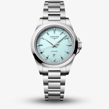 Longines Ladies Conquest Ice Blue Dial Stainless Steel Bracelet Watch L3.350.4.92.6