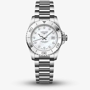 Longines Ladies Hydroconquest White Mother Of Pearl Dial Bracelet Watch L3.369.4.87.6