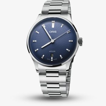 Oris Mens Artelier Date Blue Dial Stainless Steel Bracelet Watch 01 733 7810 4055-07 8 20 20