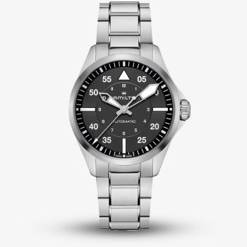 Hamilton Mens Khaki Aviation Pilot  Automatic Black Dial Watch H76305130