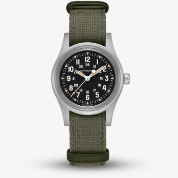 Hamilton Mens Khaki Field Mechanical 36 Green NATO Strap Watch H69399930