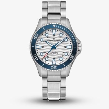 Hamilton Mens Khaki Navy Scuba 40mm Automatic White Dial Stainless Steel Bracelet Watch H82425110