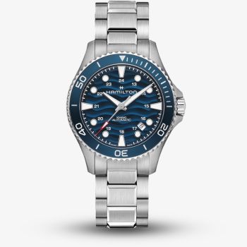 Hamilton Mens Khaki Navy Scuba 40mm Automatic Blue Dial Stainless Steel Bracelet Watch H82425140
