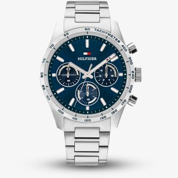 Tommy Hilfiger Mens Hampton Blue Dial Bracelet Watch 1792278