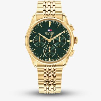 Tommy Hilfiger Mens Bryant Golden Green Dial Bracelet Watch 1710814