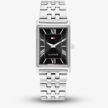 Tommy Hilfiger Mens Ben Rectangle Black Dial Bracelet Watch 1710773