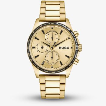 HUGO Mens #Drift Golden Dial Bracelet Watch 1530479