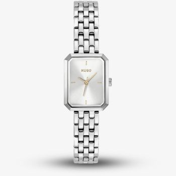 HUGO Ladies #Cosy Rectangle Silver Dial Bracelet Watch 1540178