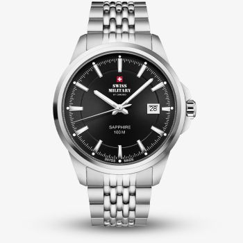 Swiss Military Mens Classic Black Dial Bracelet Watch SM34104.01