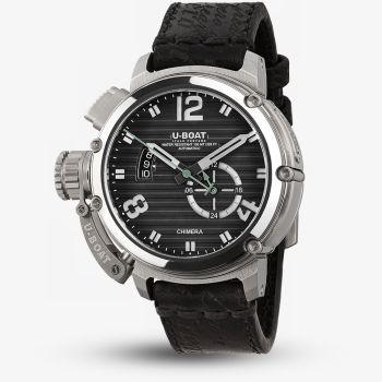 U-BOAT Mens Limited Edition Chimera 46mm Nero Black Leather Strap Watch 9605