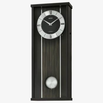Seiko Clocks Traditional Pendulum Black Musical Wall Clock QXM396K