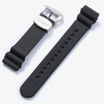 Seiko Black Sub-Aqua Accordion Silicone 22mm Watch Strap R02F011J0