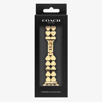 Coach Ladies Gold Tone Heart Apple Watch Strap 14700336