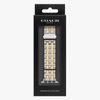 Coach Ladies Two Tone Crystal Set Apple Watch Strap 14700314