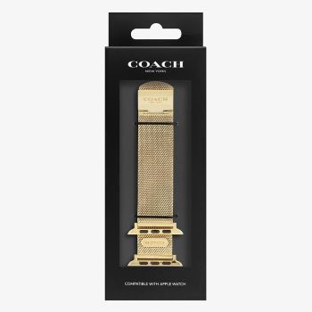 Coach Ladies Gold Tone Mesh Apple Watch Strap 14700064