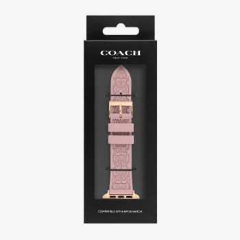 Coach Ladies Pink Silicone Apple Watch Strap 14700040