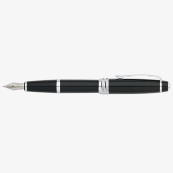 Cross Bailey Black Lacquer Stainless Steel Medium Nib Fountain Pen AT0456-7MS