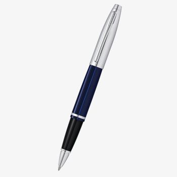 Cross Calais Chrome &amp; Blue Lacquer Rollerball Pen AT0115-3