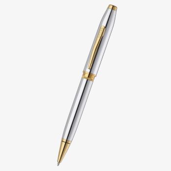 Cross Foundry Polished Chrome &amp; Gold Ballpoint Pen AT0812-3