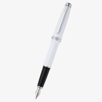 Cross Lume White &amp; Chrome Stainless Steel Medium Nib Fountain Pen AT0806-2MS