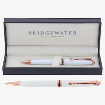 Bridgewater Winchester White And Rose Gold Ballpoint Pen 337422