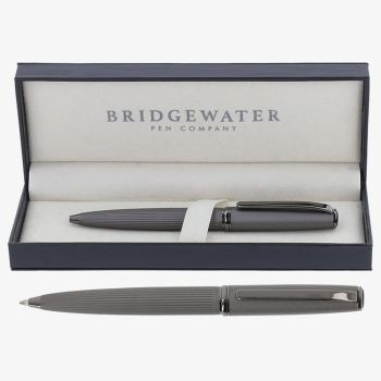 Bridgewater Stirling Matte Grey &amp; Gunmetal Ballpoint Pen 337453