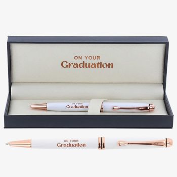 Bridgewater White &amp; Rose Gold Graduation Occasion Pen 346606