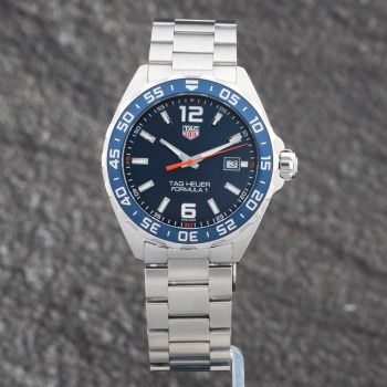 Pre-Owned TAG Heuer Mens Formula 1 Blue Dial Silver Bracelet Watch WAZ1010