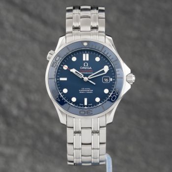 Pre-Owned OMEGA Mens Seamaster Blue Bracelet Watch 212.30.41.20.03.001