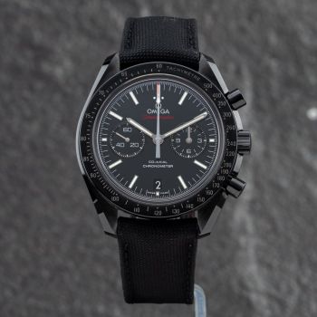 Pre-Owned OMEGA Mens Dark Side Of The Moon Black Fabric Strap Watch O31192445101007