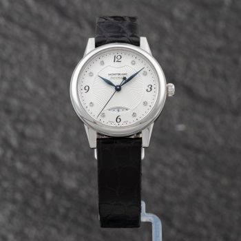 Pre-Owned Montblanc Ladies Boheme White Dial Leather Strap Watch 111055