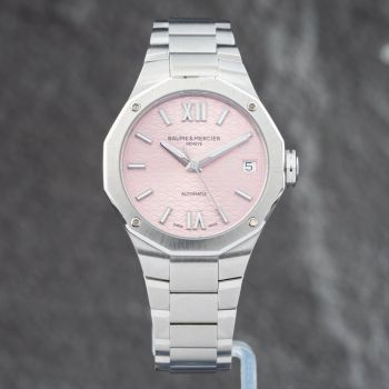 Pre-Owned Baume &amp; Mercier Ladies Riviera Pink Dial Bracelet Watch 10675