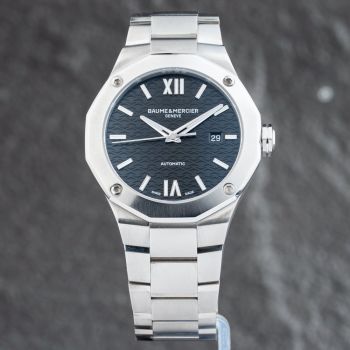 Pre-Owned Baume &amp; Mercier Mens Riviera Black Dial Bracelet Watch 10621